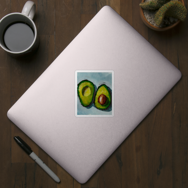 Avocado Sketch Hand Drawn Art by Megadorim